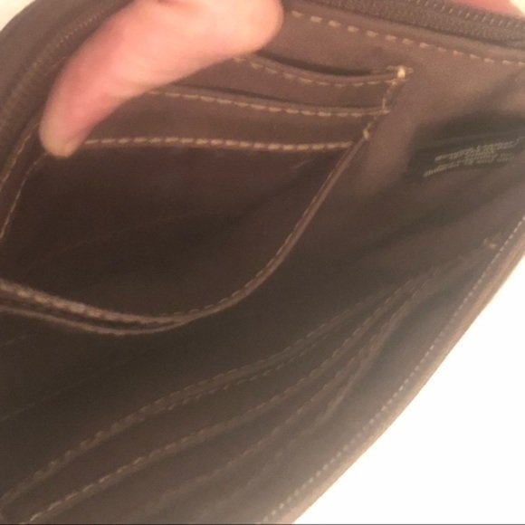 Fossil multicolor striped wristlet bag